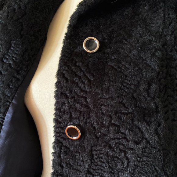 VINTAGE (c. 1960) | Faux Persian Lamb Coat | VERY GOOD!!! - Picture 6 of 8